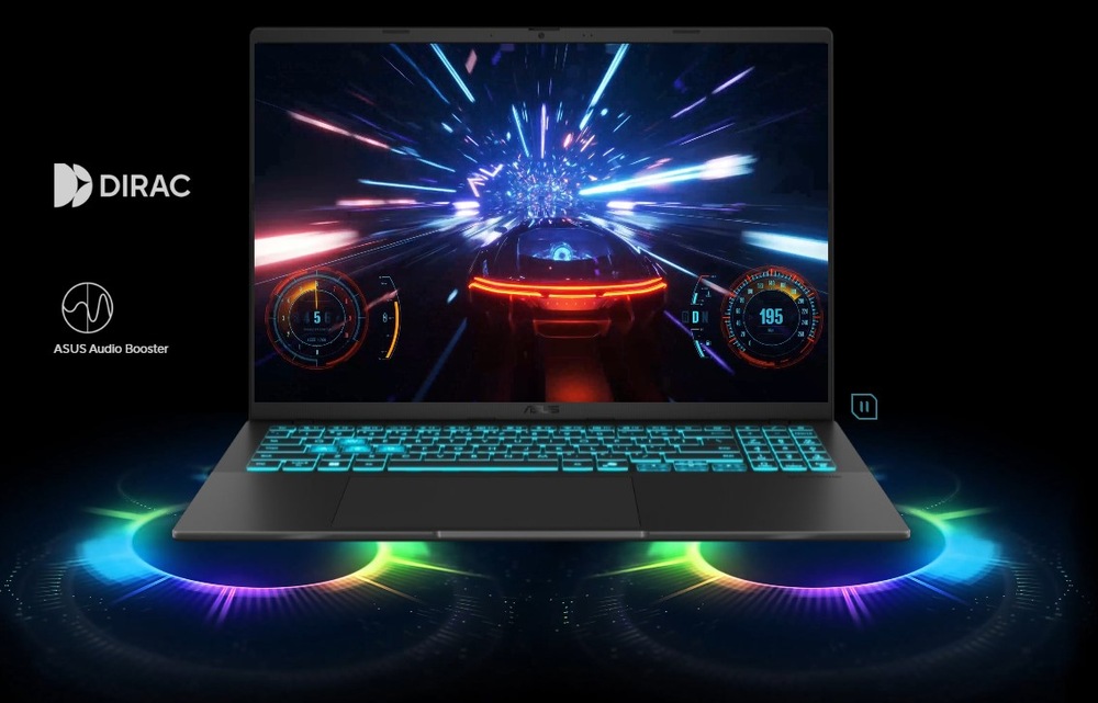 Notebook Asus V16 černý Špičkové reproduktory notebooku Asus V16
