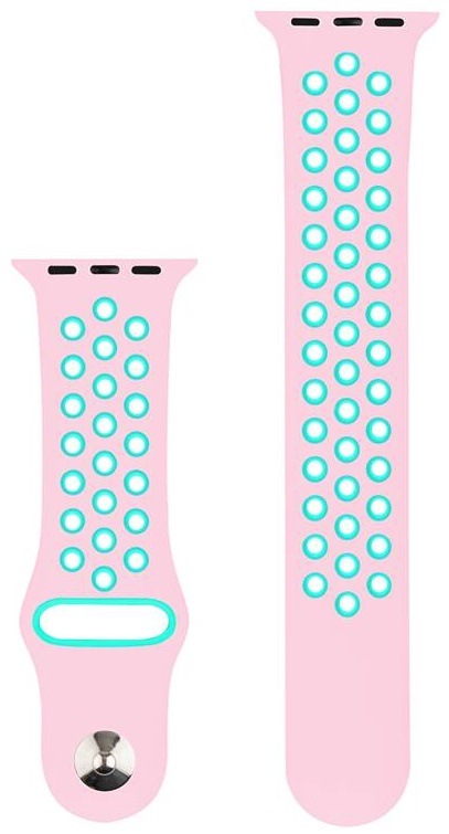 Řemínek RhinoTech na Apple Watch 38/40/41 mm zelený/růžový