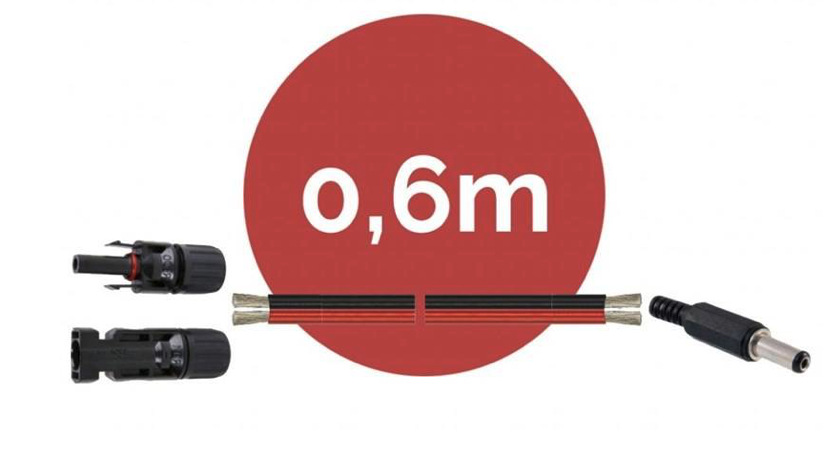 Kabel Viking propojovací, MC4/Jack 5,5/2,1 k solárnímu panelu, 0,6 m Kabel Viking propojovací, MC4/Jack 5,5/2,1 k solárnímu panelu, 0,6 m