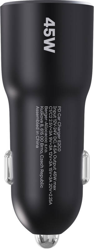 Adaptér do auta Cubenest E2C0 - 45W PD, 2x USB-C černý Adaptér do auta CubeNest E2C0 - 45W PD, 2xUSB-C - černý