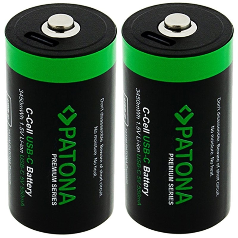 Baterie nabíjecí PATONA PREMIUM LR14, 2300mAh, nabíjecí baterie 2ks