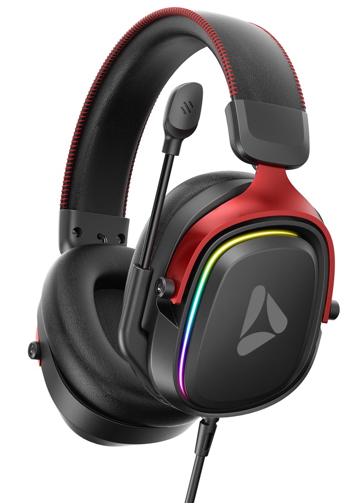 Boční pohled na herní headset Dispel GH560B s polohovatelným mikrofonem s aktivním rušením šumu