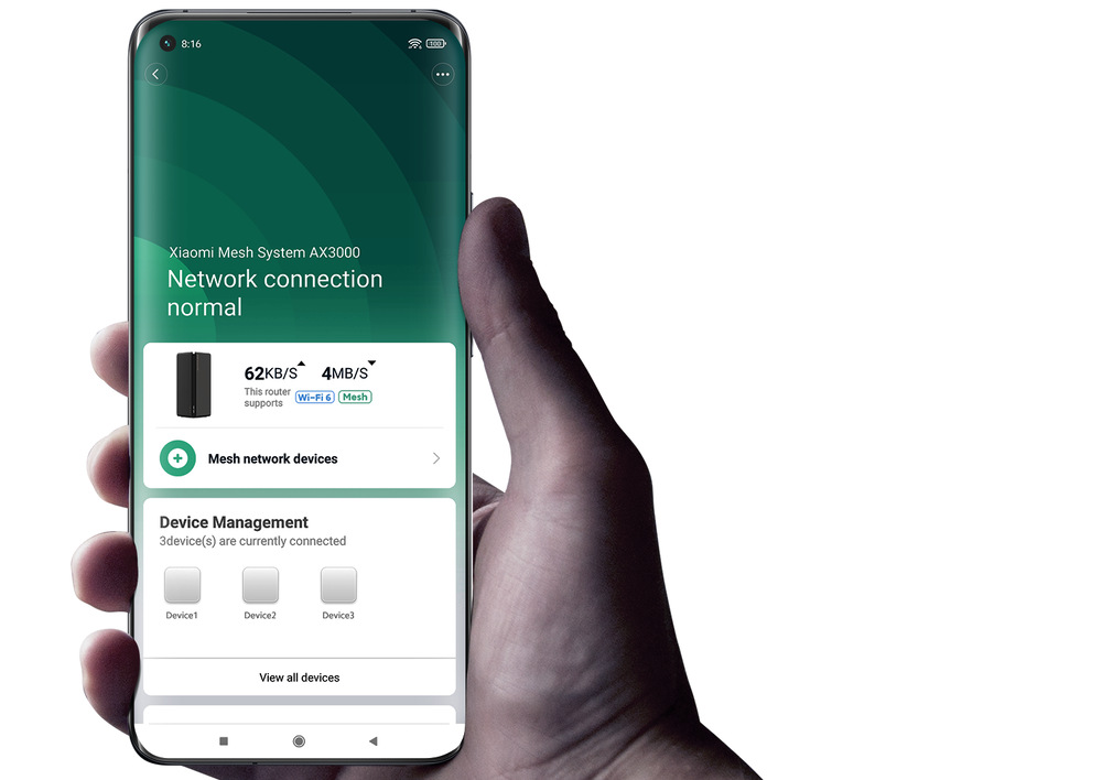 Komplexní Wi-Fi systém Xiaomi AX3000 (1-pack) černý