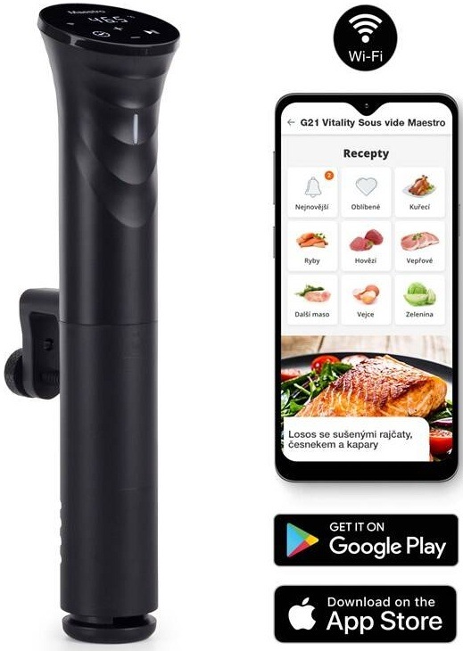 Vařič Sous-vide G21 Maestro, Wi-Fi, 1200 W černý