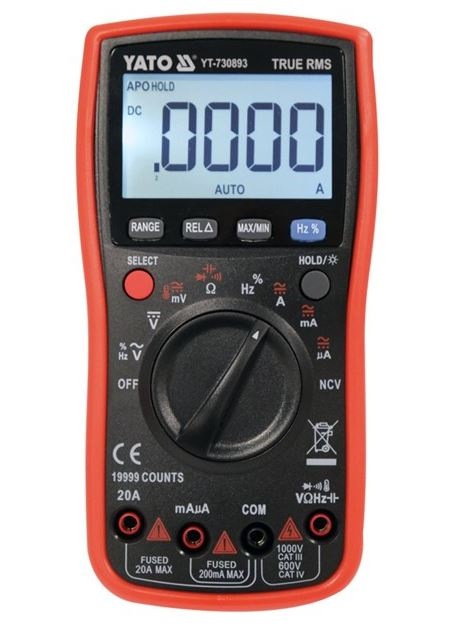 Multimetr YATO YT-730893, oranžová barva