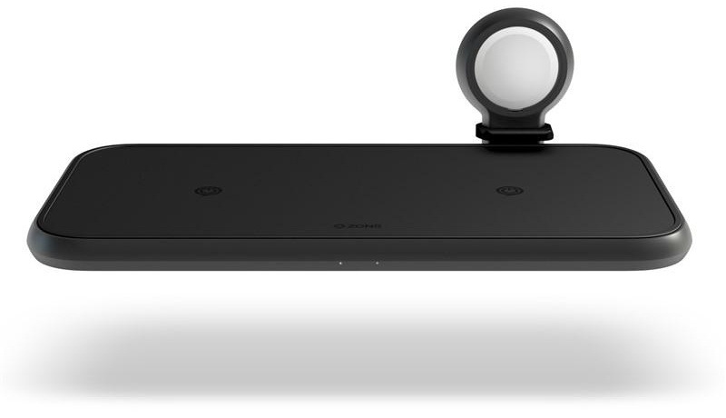 Bezdrátová nabíječka ZENS Aluminium Dual + Watch WirelessCharger, 45W USB PD + Apple Watch MFi kabel černá