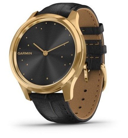 Chytré hodinky Garmin vivomove3 Luxe 24K Gold/Black Leather Band