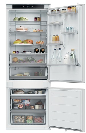 vestavná lednice haier HBQW5719E otevřená zepředu