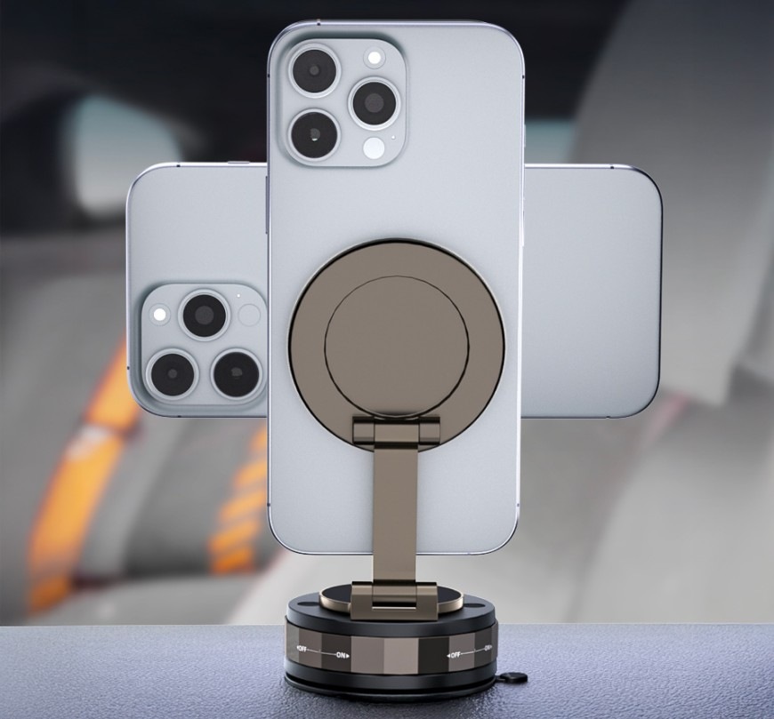 Držák na mobil Mobile Origin MagSafe Vacuum EasyMount O3 šedý Praktické využití držáku na mobil Mobile Origin MagSafe Vacuum EasyMount O3