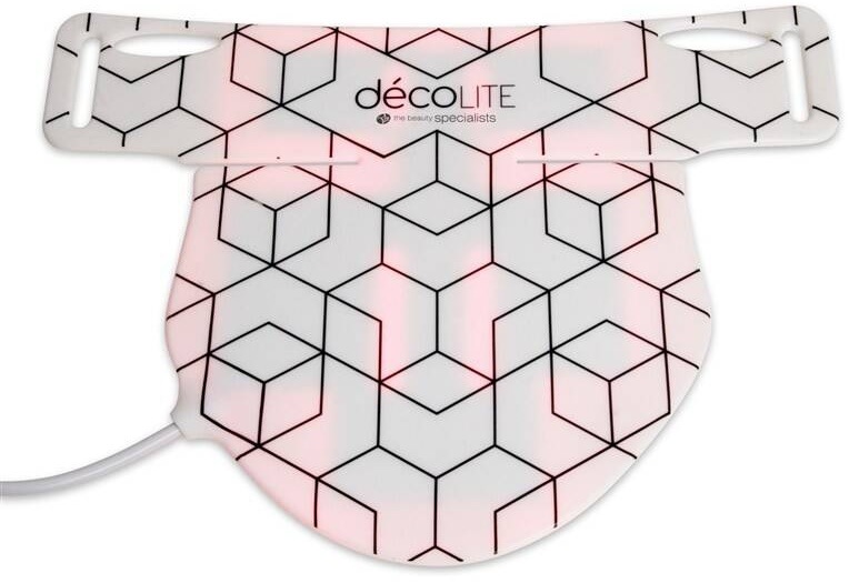 LED maska Rio DecoLITE pro dekolt s bílým silikonovým tělem, vzorem a červeným světlem
