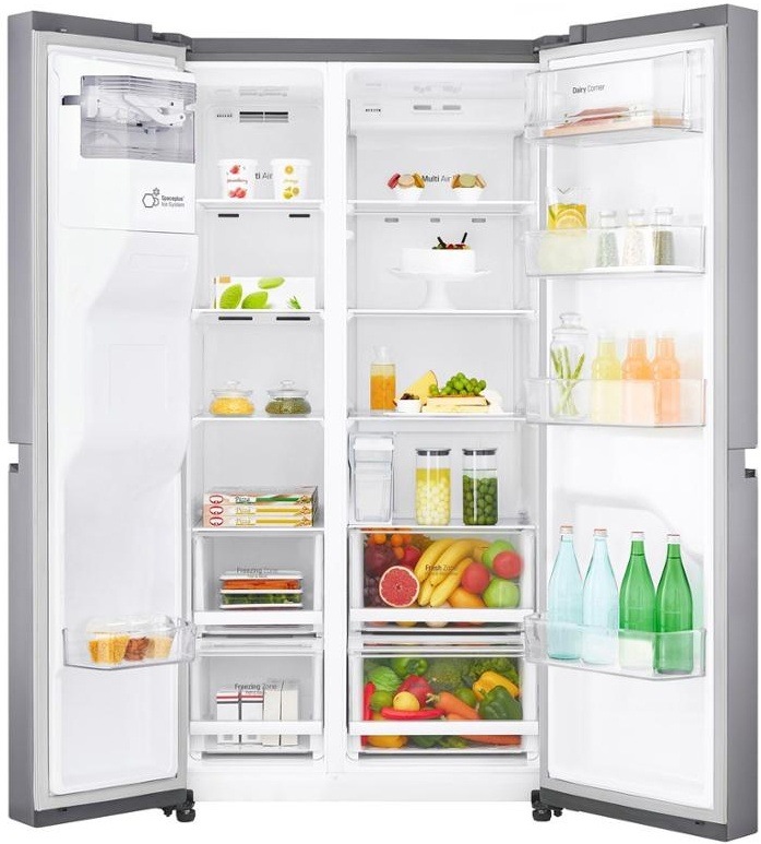 Americká lednice LG GSL481PZXZ stříbrná