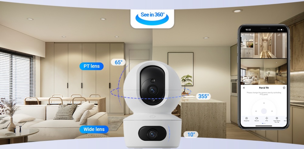 IP kamera EZVIZ TY7 Dual (4MP+4MP) bílá