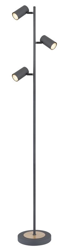 Stojací lampa GLOBO s výškou 154 cm, grafitová barva