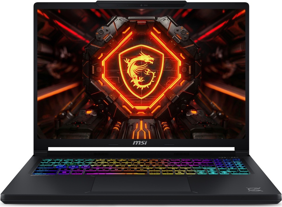 Notebook MSI Crosshair 16 Max HX E2WGXK-021XCZ černý Pohled zepředu na notebook MSI Crosshair 16 Max HX s velkým a kvalitním displejem