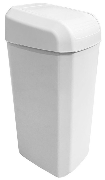 Odpadkový koš Denox s objemem 45 litrů, bílá barva