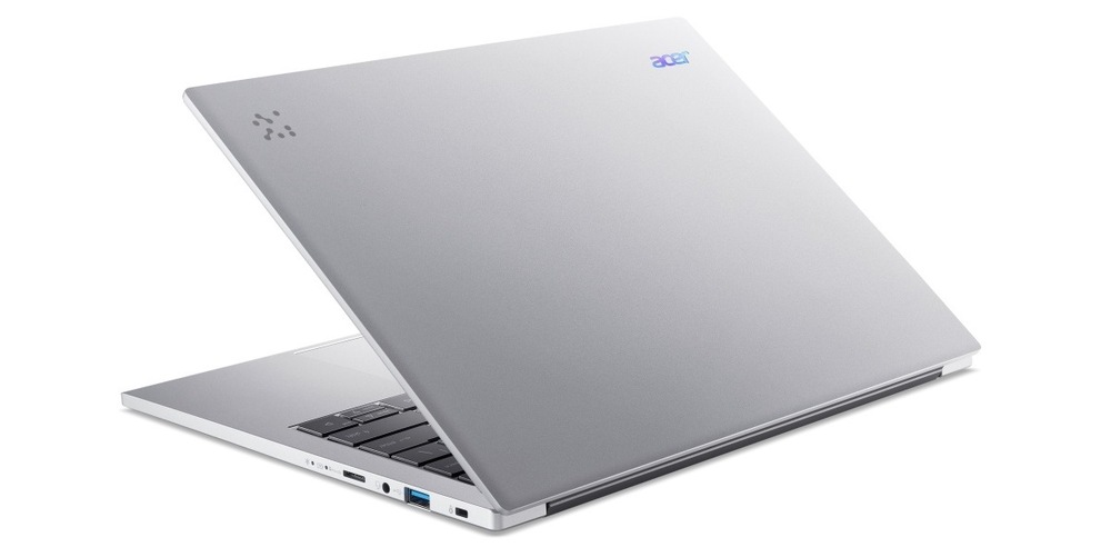 Pootevřený notebook Acer Aspire 14 AI (A14-53M-77BU) zezadu