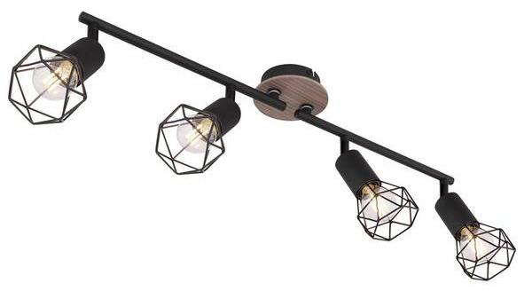 Bodové svítidlo GLOBO Xara I, 4xE14, 40W černé/dřevo