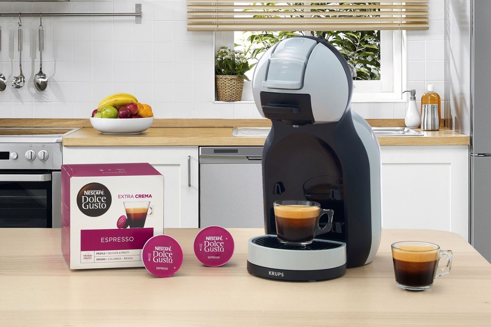Kapslový kávovar Krups NESCAFÉ Dolce Gusto Mini Me KP123BCE+ kapsle Barista 96 ks šedý Kapslový kávovar Krups NESCAFÉ Dolce Gusto Mini Me KP123BCE+ kapsle Barista 96 ks šedý