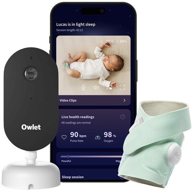 Sada kamery a chytré ponožky Owlet Dream Duo - Mint zelená