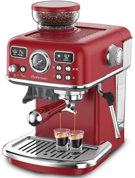 Pákový kávovar Rohnson R-98250R 2v1 v červeném provedení