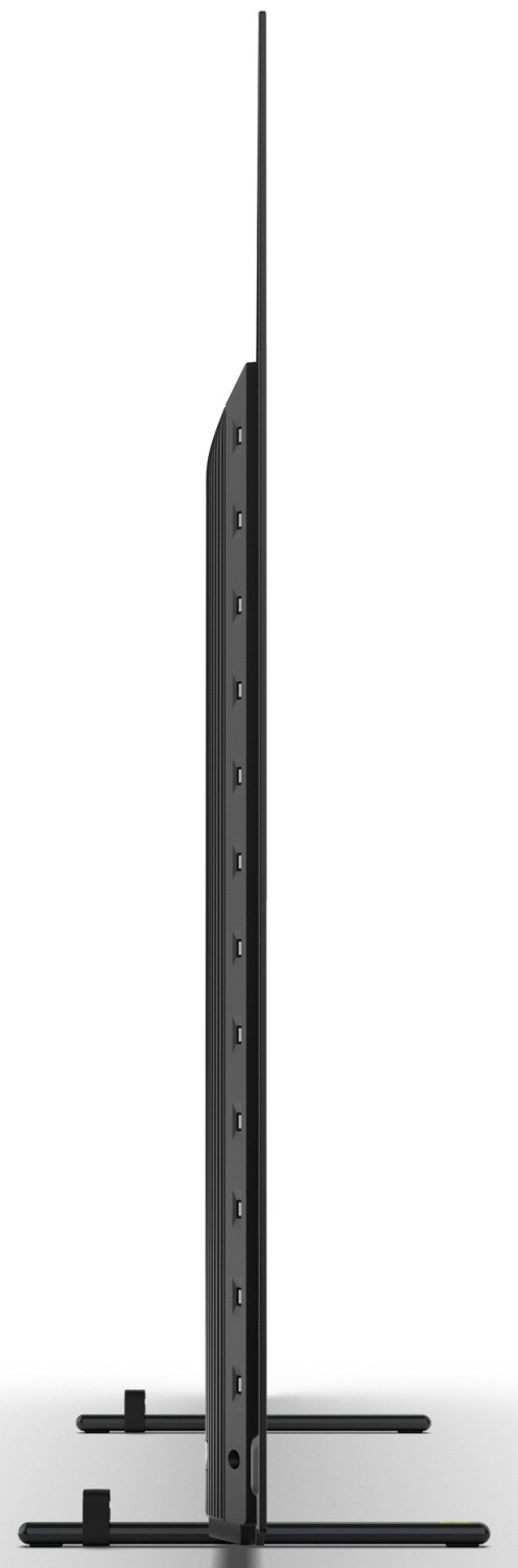 Televize Philips 77OLED911 Boční profil televize Philips OLED+ 911 zdůrazňující tenký design a rozmístění portů.