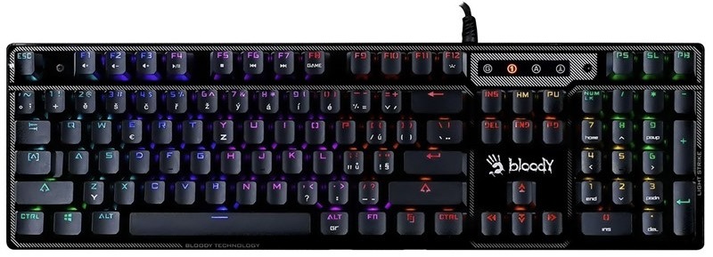 Klávesnice A4Tech Bloody B750N, Green Switch, USB, CZ/SK layout černá