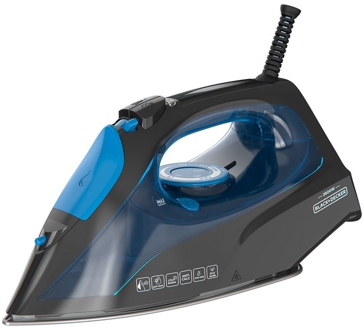 Napařovací žehlička Black+Decker BXIR2605E s žehlicí plochou z nerezové oceli