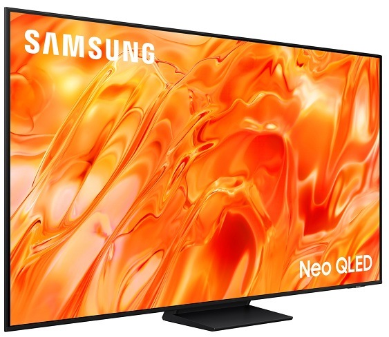 Televize Samsung QE65QN72H s oranžovou strukturou na obrazovce