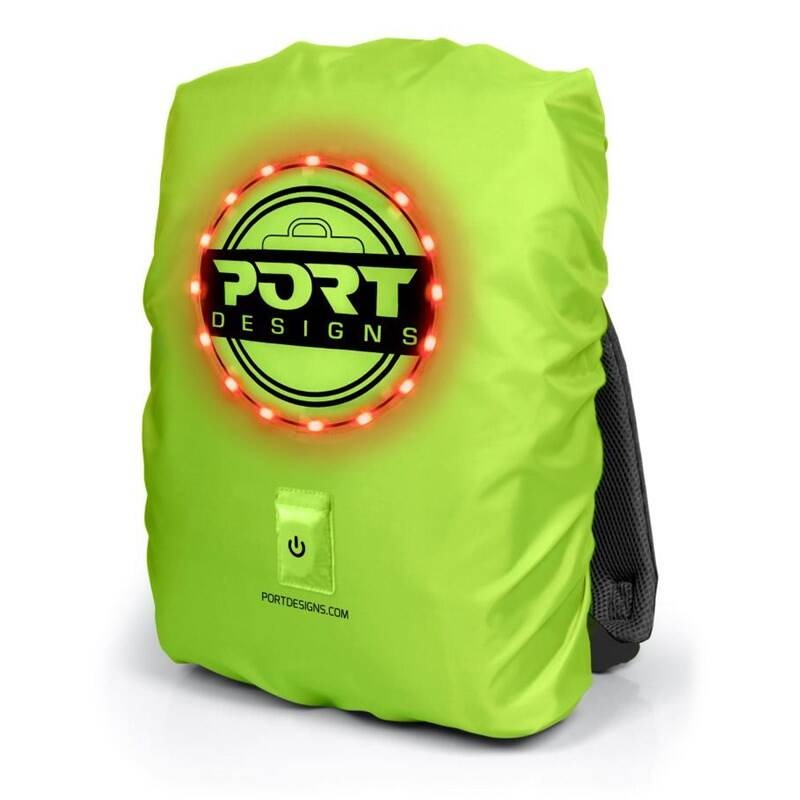 Pláštěnka na batoh PORT DESIGNS VIZIBL univerzální s LED osvětlením žluté