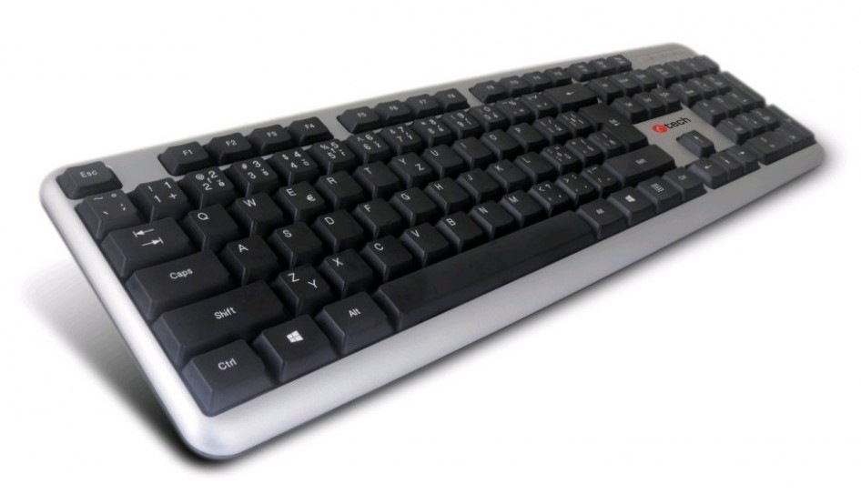 Klávesnice C-Tech KB-102 SLIM, CZ/SK černá/stříbrná