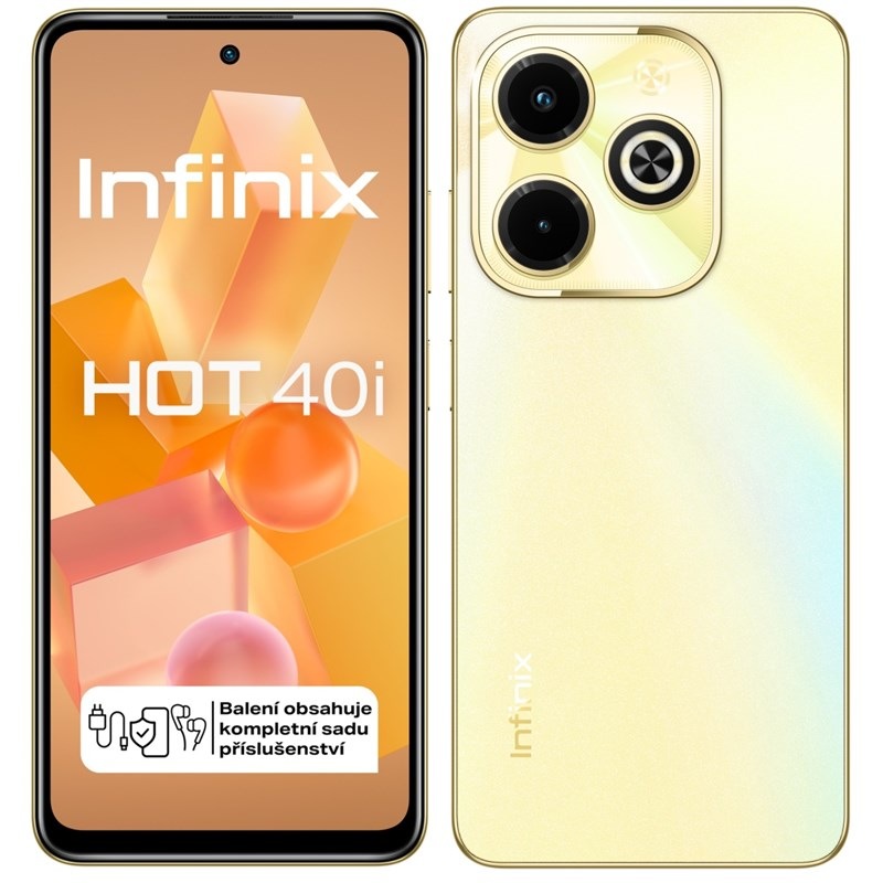 Mobilní telefon Infinix Hot 40i 4 GB / 128 GB zlatý Mobilní telefon Infinix Hot 40i 4 GB / 128 GB zlatý