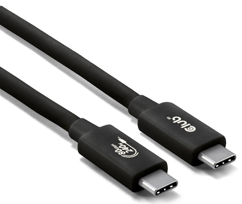Kabel Club3D USB-C/USB-C, 1,2m černý