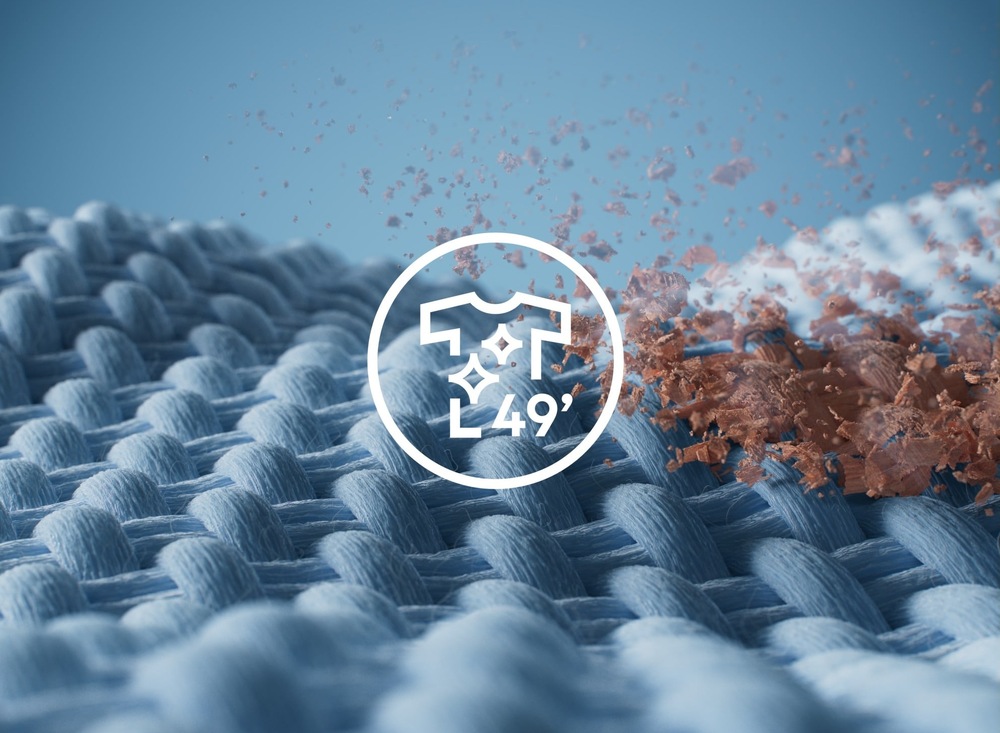 Detail na pletenou látku s odstraněním skvrn 