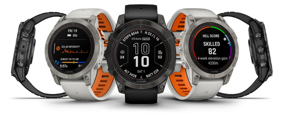 Chytré hodinky Garmin fenix 7X Pro Sapphire Solar - Titan Carbon Grey / Black Silicone Band
