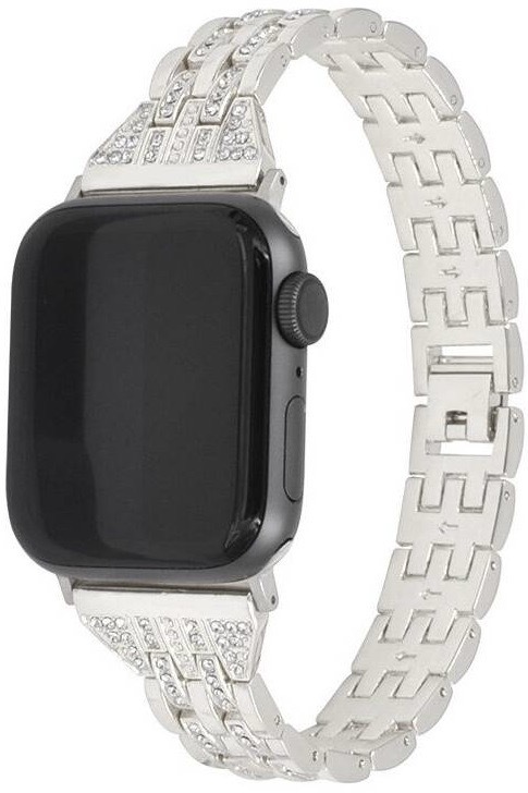 Řemínek WG line, kovový, na Apple Watch 42/44/45/49 mm + adapter stříbrný