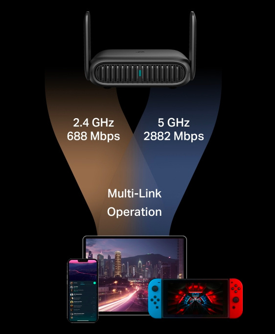 Cestovní router TP-Link TL-WR3602BE s Wi-Fi 7, rychlost 688 Mb/s na 2,4 GHz a 2882 Mb/s na 5 GHz