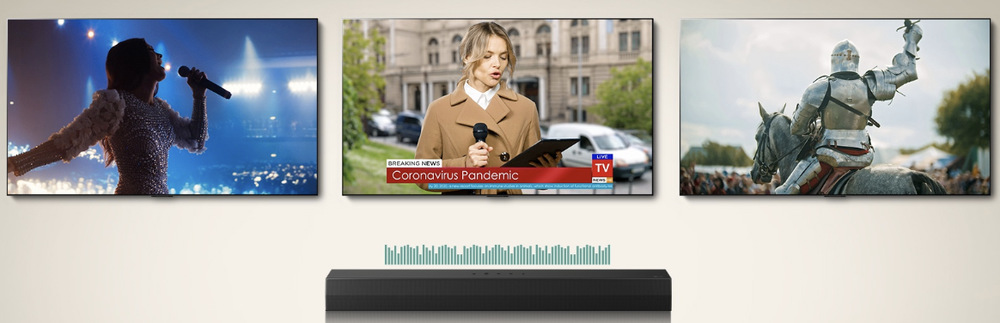 Soundbar LG S20A s technologií AI Sound Pro pro přizpůsobení zvuku různým typům obsahu