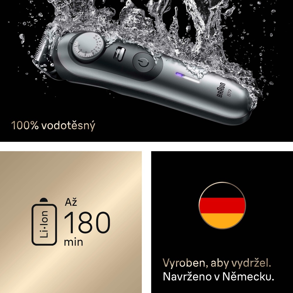 Zastřihovač vousů Braun Series 9 BT9560 šedý Braun Series 9