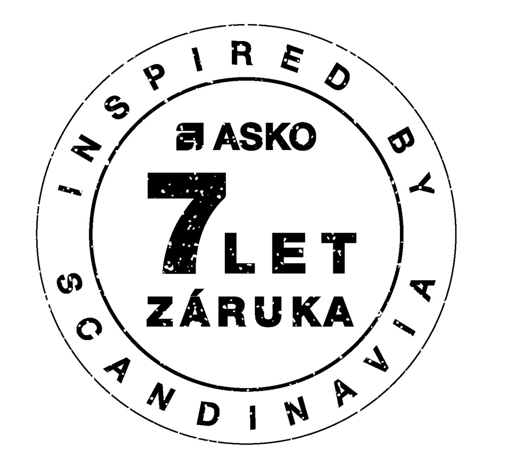 Myčka nádobí ASKO Style DFI778UXXL Na obrázku je graficky znázorněna 7letá prodloužená záruka, kterou získáte po registraci spotřebiče