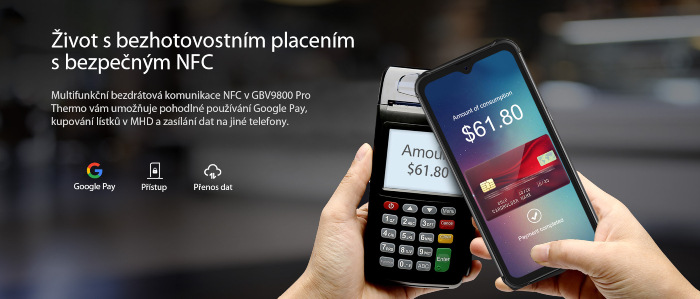 Mobilní telefon iGET BLACKVIEW GBV9800 Pro Thermo černý iGET BLACKVIEW GBV9800 Pro Thermo, černá
