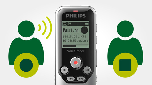 Diktafon Philips DVT1250 černý/stříbrný Diktafon Philips DVT1250 černý/stříbrný