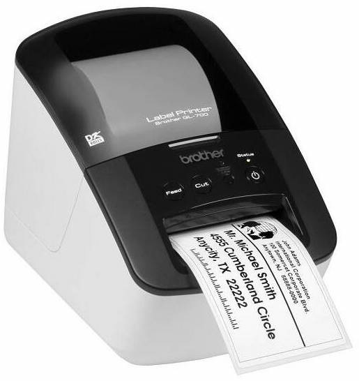 Brother QL-700 tiskárna štítků černá/bílá, termální tisk s automatickým odstřihem a USB připojením**