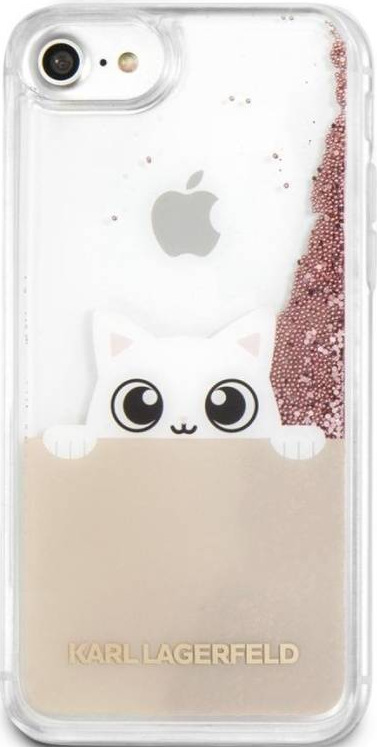 Karl Lagerfeld Peek and Boo Case Glitter pro Apple iPhone 7/8, průhledná