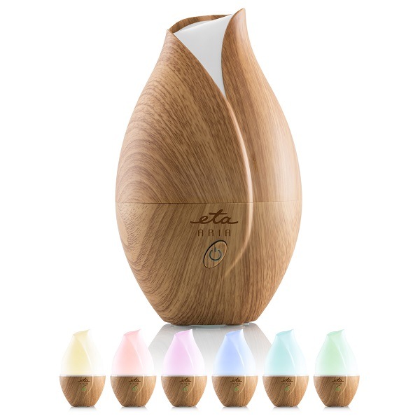 Aroma difuzér ETA Aria 4634 90000 hnědý/dřevo Aroma difuzér ETA Aria 4634 90000, podsvícení