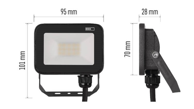 Reflektor EMOS INOVO 10W 1100LM IP65 NW - černý