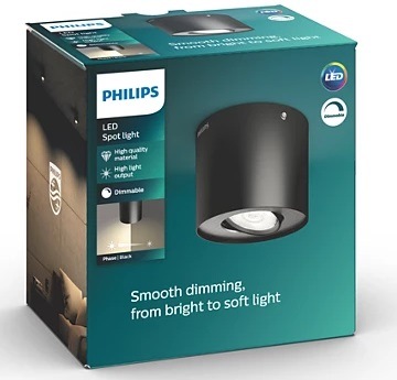 Bodové svítidlo Philips Phase Single, LED černé Bodové svítidlo Philips Phase Single, LED černé
