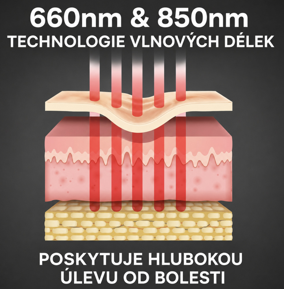 Masážní přístroj Reviber Zen Physio LED upevněný páskem na zápěstí během používání
