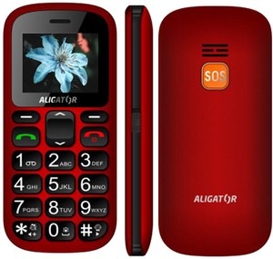 Mobilní telefon Aligator A321 Senior Dual SIM černý/červený