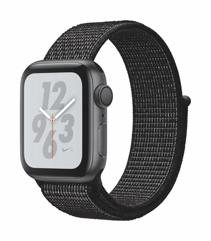 Chytré hodinky Apple Watch Nike+ Series 4 GPS 40mm pouzdro z vesmírně šedého hliníku - černý provlékací sportovní řemínek Nike