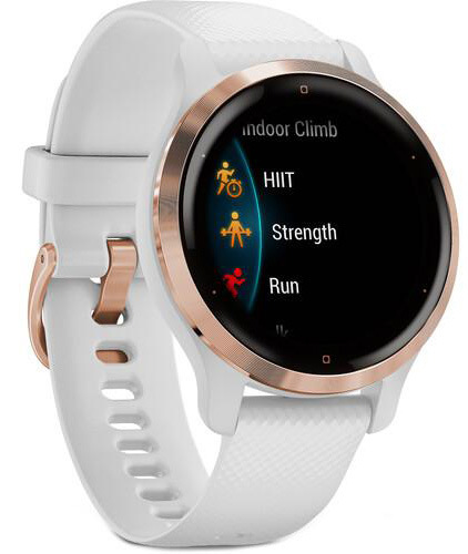 Chytré hodinky Garmin Venu 2S - Rose Gold / White Silicone Band
